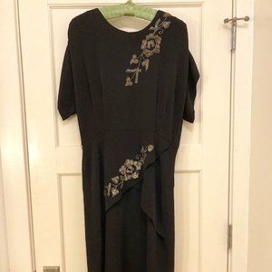 Classic 1940s Rayon Dress with Gorgeous Sequins and Beadwork